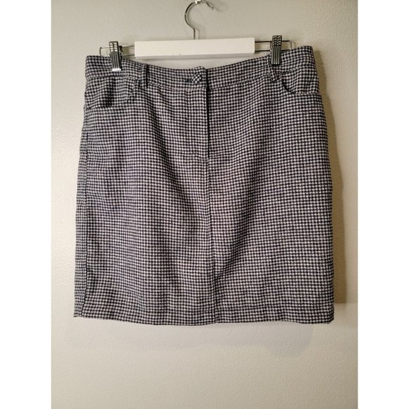 Cupcakes & Cashmere Size 8 Skirt Black Houndstooth Wool Blend NWT - Picture 2 of 6